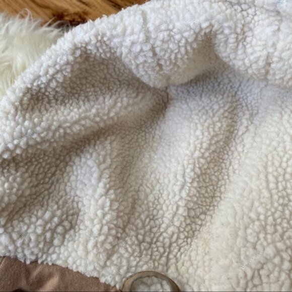 GAP Khaki Sherpa Lined Winter Jacket 0-6 mos - Picture 6 of 10